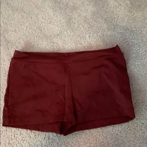Burgundy booty shorts